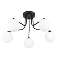 lampara de arana negroblanco acerovidrio alt 58 cm