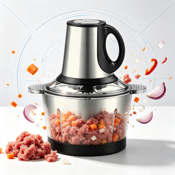 Picadora de Carne Eléctrica 3,8L Acero Inoxidable 304, 1800W Alta Potencia, 2 Velocidades, Cuchillas de 3 Hojas, Robot de Cocina para Picar Carne Verduras y Especias