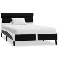 cama individual  estructura cama led sin colchon cuero sintetico negro 90x200 cm cfw85594