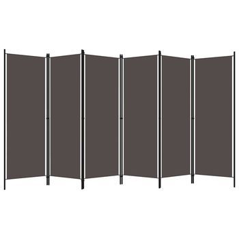 Biombo - Separador Divisor De 6 Paneles Gris Antracita 300x180 Cm