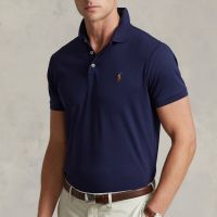 polo ralph lauren custom slim-fit cotton-pique polo shirt - l