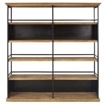 Estantería de madera de mango y metal negro 182 cm