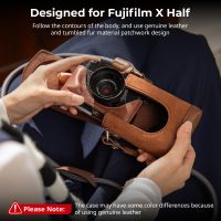 kit de funda de cuero smallrig x para fujifilm x half con bolsa de transporte de cobertura total funda de cuero correa de hombro tejida 5218