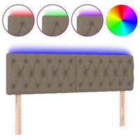cabecero con led de tela gris taupe 144x7x7888 cm