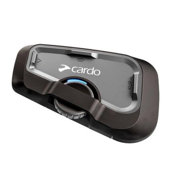Intercomunicador Cardo FRC4X003 para moto Bluetooth 5.2, 4 canales, FM, alcance 1200 m, negro