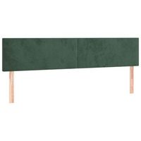 cabecero cama mueble de dormitorio con led de terciopelo 160 x 5 x 7888 cm verde oscuro m020001586