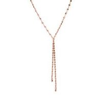 cadena de plaquetas de plata 925 chapada en oro rosa