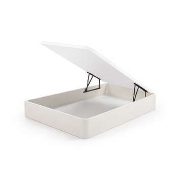 Canapé Abatible Cerovejas Blanco 150x190 / Gran Espacio / Tapa Ventilada / Apertura Fácil