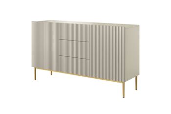 Aparador cashmere 2 puertas 3 cajones con pie dorado 150 x 45 cm