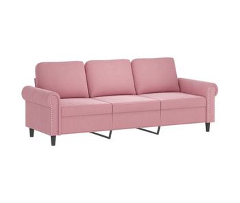Vidaxl sofá de 3 plazas terciopelo rosa 180 cm