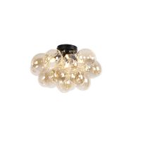 plafon art deco negro cristal ambar 4-luces