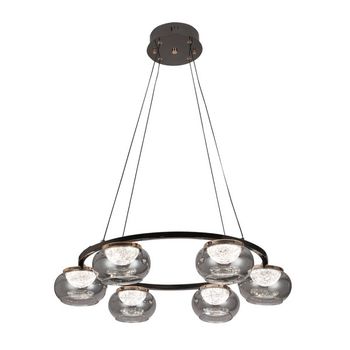 Colgante pompeya 6l negro 42w 3000-4000-6000k c/remoto y reg.intensidad 3780lm regx67x67 cm
