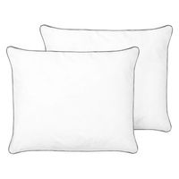 conjunto de 2 almohadas relleno de microfibra de algodon japara 50 x 60 cm perfil alto blanco pelister