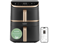 freidora de aire - cosori turbo tower pro smartr chef edition 2630 w doble resistencia 108 l 2 cestas revestimiento ceramico wifi negro