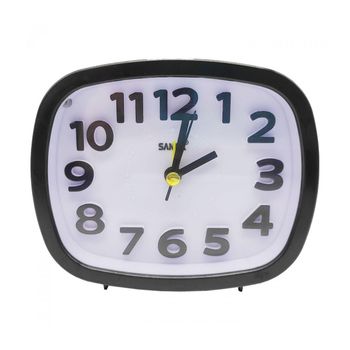 Reloj despertador silencioso con luz y alarma, plástico, función snooze, funcionamiento con pila, 10 x 11,6 x 3,9 cm