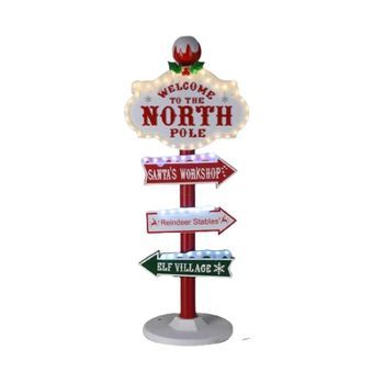 Wellhome Letrero Navideño Exterior Polo Norte Con Luces Led – H.95 Cm