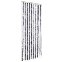 cortina mosquitera gris y blanco chenilla 90x200 cm vidaxl