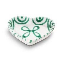 gmundner ceramica verde flameado cuenco en forma de corazon l10cm