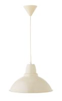 lampara techo pantalla metalica crema pendel textil