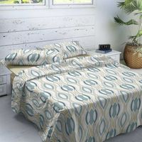 naturals - juego de sabanas 4 piezas - cama 180 - franela - algodon - emma
