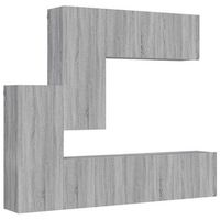 muebles de tv de pared 5 pzas madera de ingenieria gris sonoma vidaxl
