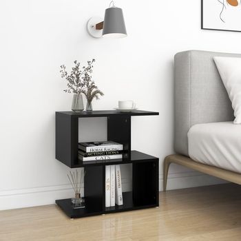 Mesitas De Noche 2 Uds - Mueble Dormitorio - Madera Contrachapada - Negro (50x30x51.5cm)