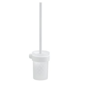 Cepillo De Baño De Pared De Vidrio-latón Cromado Blanco Mate|giacinto