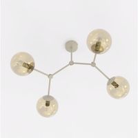 plafon de techo lete beis ambar 4 luces