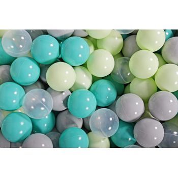 Meowbaby Juego De Bolas De Plástico 300 Piezas Gris/verde Claro/transparente/turquesa