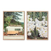 set de 2 cuadros 131 marco premium chapado en roble 50x70 cm
