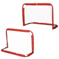 homcom set de 2 porterias plegables de futbol de jardin para ninos y adultos