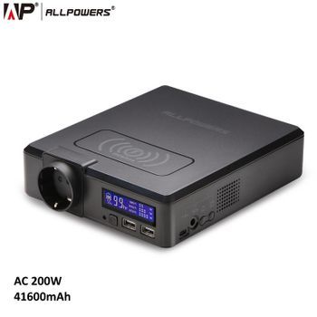 Estación De Energia Portatil Allpowers Ac 200w 41600mah Solar Cargador De Batería Externa