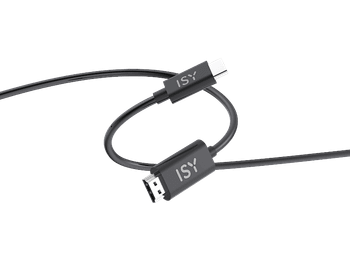 Adaptador USB-C a HDMI - ISY IHD-9101, 3m, 21.6 Gbps, Resolución 4K, Compatibilidad Thunderbolt 3/4, Negro