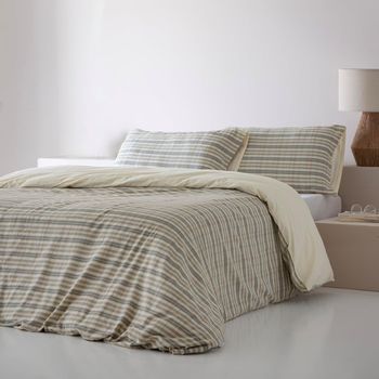 Funda Nórdica Tiron  100% Algodón Jacquard Gris 200 Hilos Cama 135