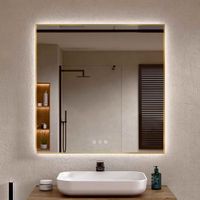 espejo bano led regulable antivaho dorado 80 x 60 cm al x an bellobath