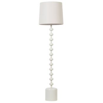 Lámpara De Pie De Metal Con Pantalla De Lino Blanca Estilo Moderno 160 Cm Krios