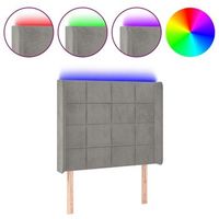 cabecero accesorio para dormir dormitorio mueble led 83 x 16 x 118128 cm tela terciopelo gris claro tdl0201258