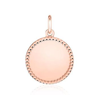 Colgante circular de plata 925 chapada en oro rosa