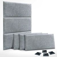 dhome juego de 6 paneles tapizados de tela autoadhesivos para pared acusticos absorbentes proteccion impactos cabeceros gris perla 60x40cm x6
