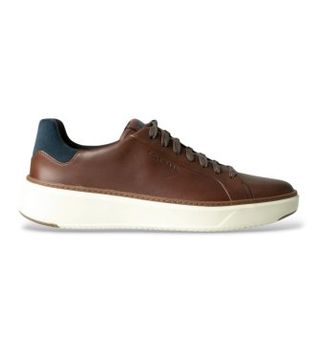 Cole Haan para hombre. C45103 Zapatillas Grandpro Topspin marrón (41), Piel, Plano, Cordones, Casual
