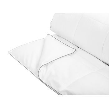Edredón Blanco Funda De Algodón Relleno De Microfibra Tamaño Individual 155 X 220 Cm Acolchado Lavable A Máquina Teleno