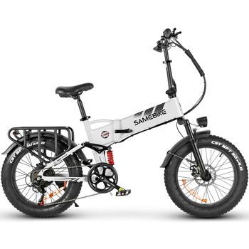 Bicicleta Eléctrica Plegable Samebike Rs-a02 Pro, Batería Extraíble De 15 Ah, Blanca