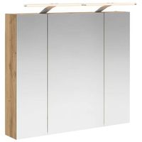 armario con espejo de bano roble artisan 80 x 145 x 70 cm vidaxl