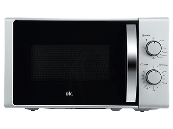 Microondas con grill - ok. OMWG 2024-3 S, 700 W, 5 Niveles de Potencia, 20l, Control Mecánico, Plata