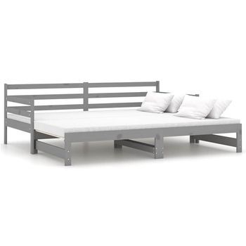 Sofá Cama Extraíble Sin Colchón Gris 2x(90x200) Cm Vidaxl