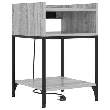 Mesita De Noche | Armario De Noche | Mesa De Noche Con Estante Gris Sonoma 40 X 40 X 61 Cm