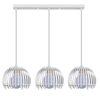FABRILAMP Lámpara de techo alargada Latina Blanca 3xe27 Regx74x20cm