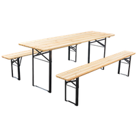 juego de cerveceria 200x60x25cm mesa  2 bancos plegables aptos para exterior eme mobiliario