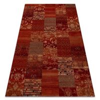alfombra de lana kashqai 4327 300 patchwork burdeos 240x340 cm