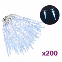 luces carambano navidad 200 led blanco frio acrilico pvc 20 m vidaxl